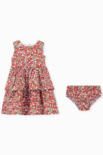 hover state of All-over Teddy & Fruit Dress in Cotton 