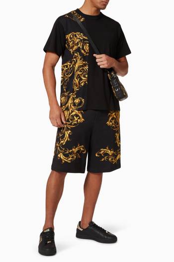 hover state of Baroque Print Shorts in Fleece  