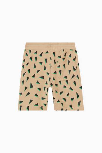 hover state of All-over Triangle Print Shorts in Cotton