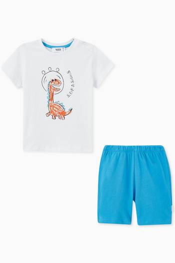 hover state of Dani Dinosaur Print T-shirt & Shorts in Cotton Jersey      