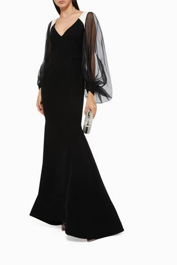 hover state of Sheer Sleeve Gown
