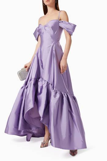 hover state of Pleated Gown in Mikado  