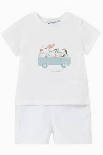 hover state of En Vacances Print T-shirt in Cotton    