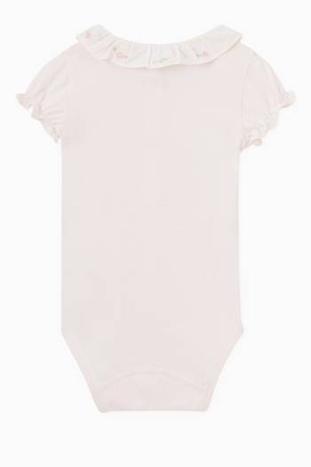 hover state of Embroidered Ruffle Bodysuit in Cotton Jersey 