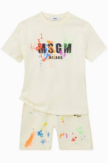 hover state of Paint Print Logo T-shirt in Cotton