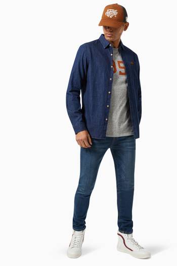 hover state of Workwear Shirt in Cotton Denim 
