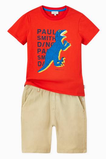 hover state of Dinosaur Print T-Shirt in Cotton 