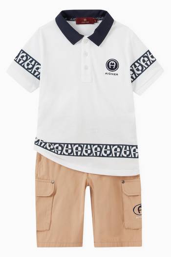 hover state of Logo Polo Shirt in Cotton 