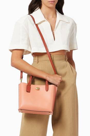 hover state of Willow 24 Tote Bag in Colour-block Leather     