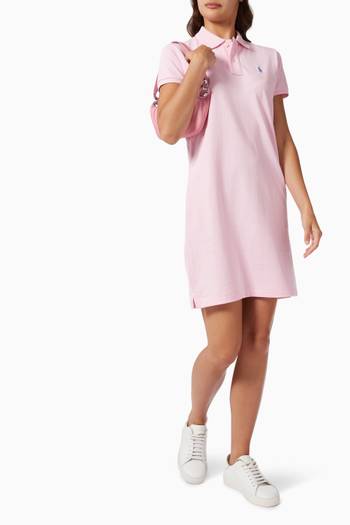 hover state of Logo Polo Dress in Cotton Pique 