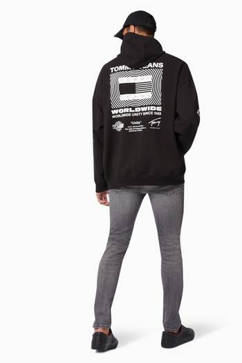 hover state of Unity Back Graphic Hoodie in Recycled Cotton Terry 