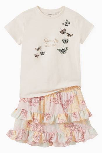 hover state of Jusa Butterfly Print T-shirt in Cotton Jersey  
