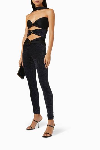 hover state of YSL Cut-out Jumpsuit in Velvet Jersey