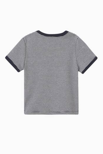 hover state of Pinstriped T-shirt in Organic Cotton 