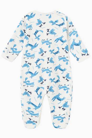 hover state of Animal Print Sleepsuit in Fleece