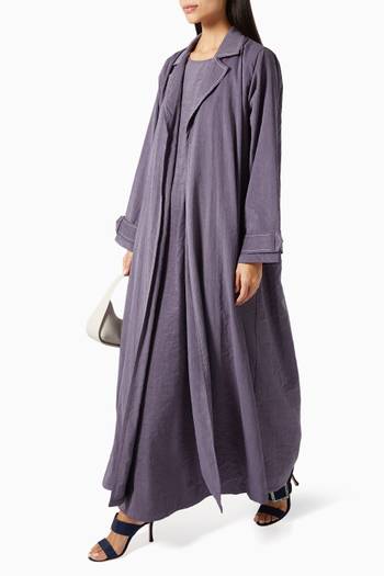 hover state of Notched Lapel Abaya & Dress Set
