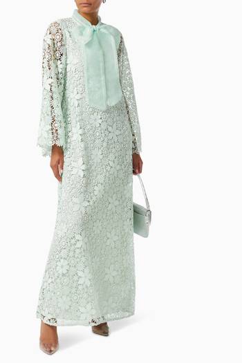 hover state of Bow Tie Maxi Dress in Guipure Lace  