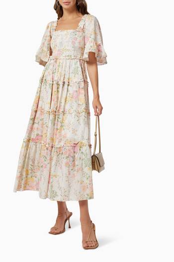 hover state of Sunrise Bloom Ankle Gown in Organic Cotton  