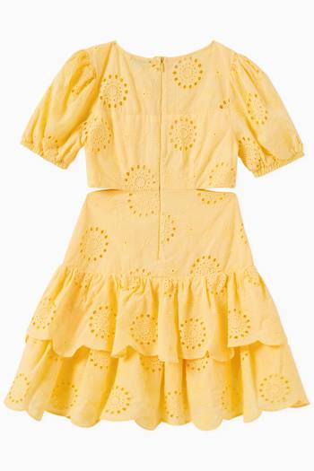 hover state of Eyelet Tiered Dress in Cotton