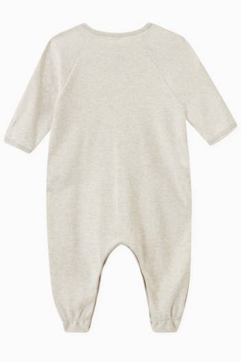 hover state of Logo & Stars Print Sleepsuit in Organic Cotton