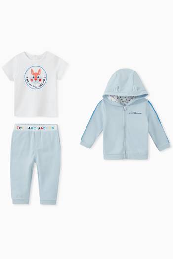 hover state of Logo Print Tracksuit Set in Cotton   