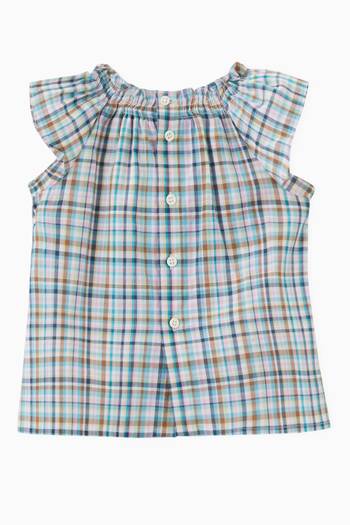 hover state of Ange Checked Blouse in Cotton