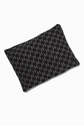 hover state of K/Monogram Blanket & Pillow Set in Recycled Wool & Cashmere