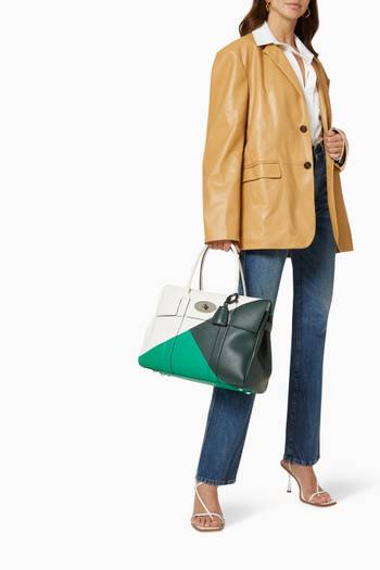 hover state of Bayswater Colour-block Shoulder Bag in Silky Calf Leather