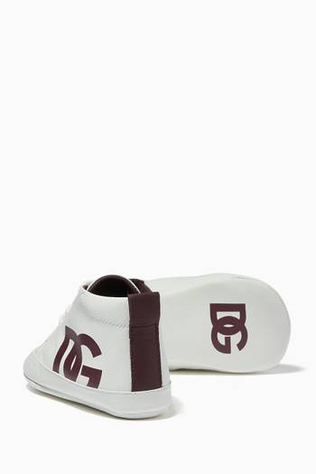 hover state of Logo High Cut Sneakers in Leather