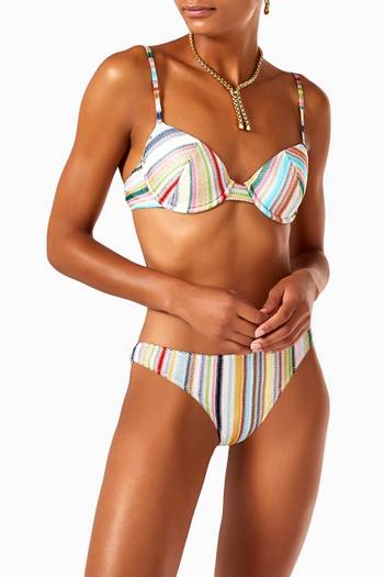 hover state of Bikini Set in Striped Viscose   