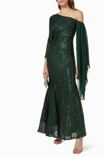 hover state of Fishtail Gown in Sequin 