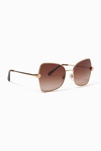 hover state of DG Crystal Sunglasses in Metal  