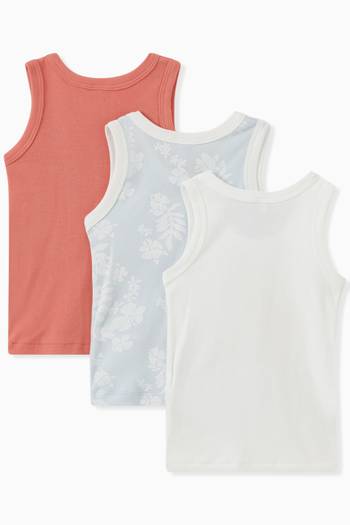 hover state of Hawaiian Print Vests in Cotton, Set of 3