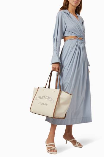 hover state of Varenne Tote Bag in Recycled Canvas & Leather