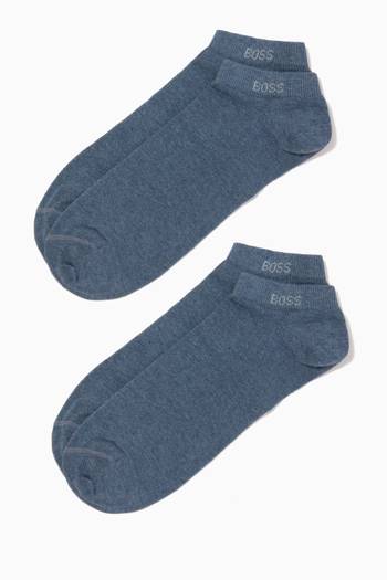 hover state of Ankle Socks in Cotton Blend, Set of 2 
