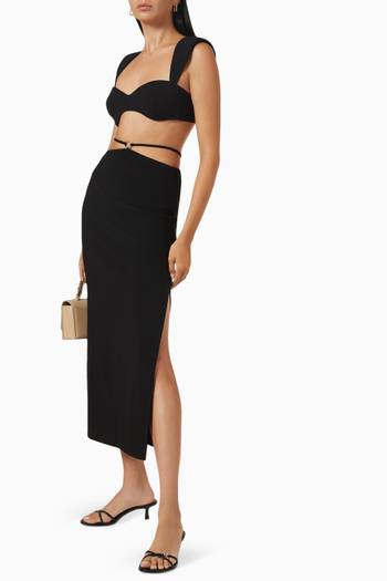 hover state of Adele Maxi Skirt in Bonded Crepe