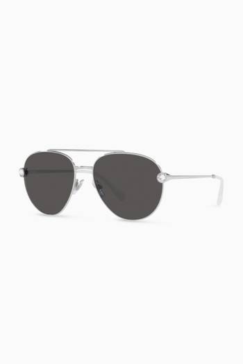 hover state of Aviator Sunglasses in Metal  