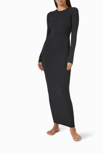 hover state of Fits Everybody Crew Neck Long Sleeve Dress 