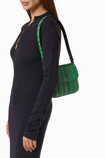 hover state of La Prima Small Bag in Snake-embossed Leather   