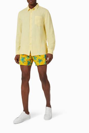 hover state of Moorise Turtles Madrague Swim Shorts in Stretch-nylon
