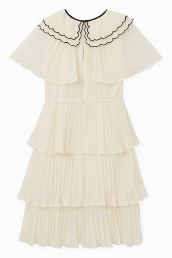 hover state of Scallop Collar Dress in Chiffon 