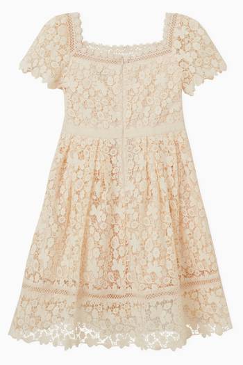 hover state of Guipure Bow Belt Dress in Lace 