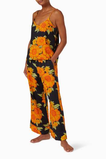 hover state of Cami & Wide Leg Tithonia Print Pyjama Set in Linen