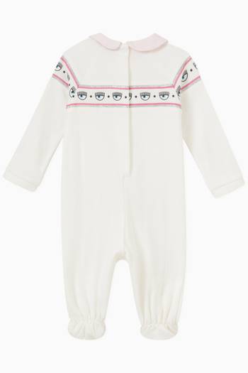 hover state of Contrast Maxi Logomania Sleepsuit in Cotton Jersey