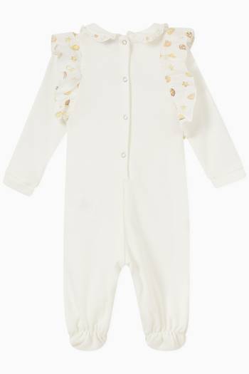 hover state of Eye Print Ruffle Sleepsuit in Cotton