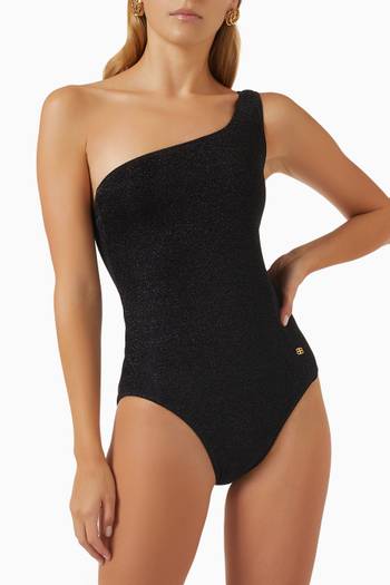 hover state of Asymetric Swimsuit in Lurex Jersey 