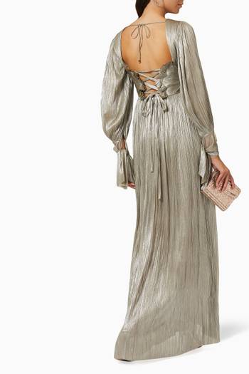 hover state of Juno Metallic Gown in Silk