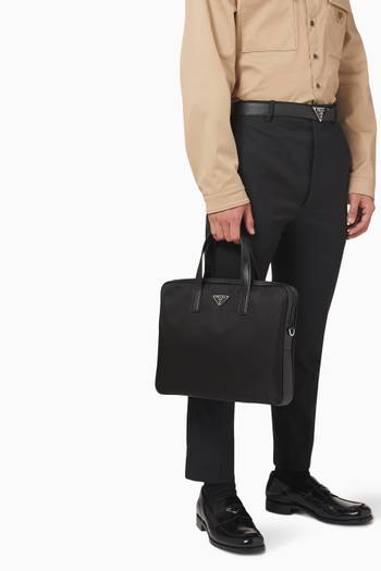 hover state of Briefcase in Re-nylon & Saffiano Leather