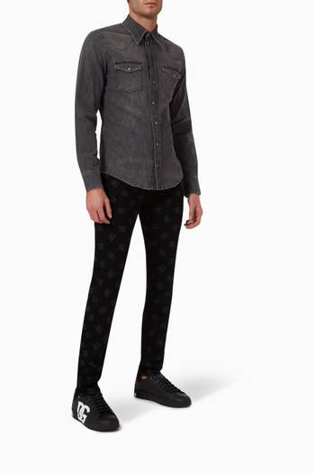 hover state of Shirt in Washed Stretch Denim