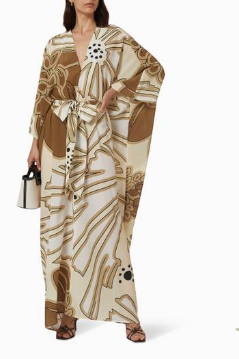 hover state of Capote Capri Maxi Dress in Silk Crepe de Chine  